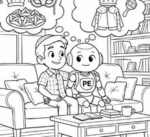 דף צביעה לדוגמה - יוני ובובי